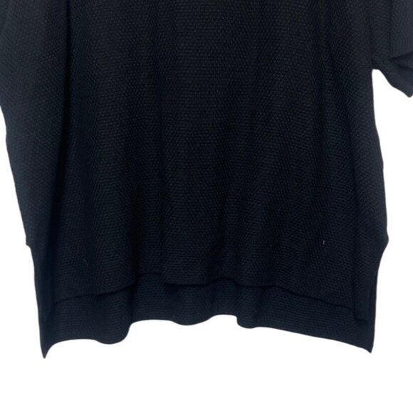 Ekouaer Button-Up Sweater Shirt Womens XL Black Short Sleeves - Picture 4 of 7